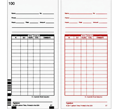 Lathem E7 time cards