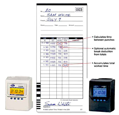Lathem E7 time cards